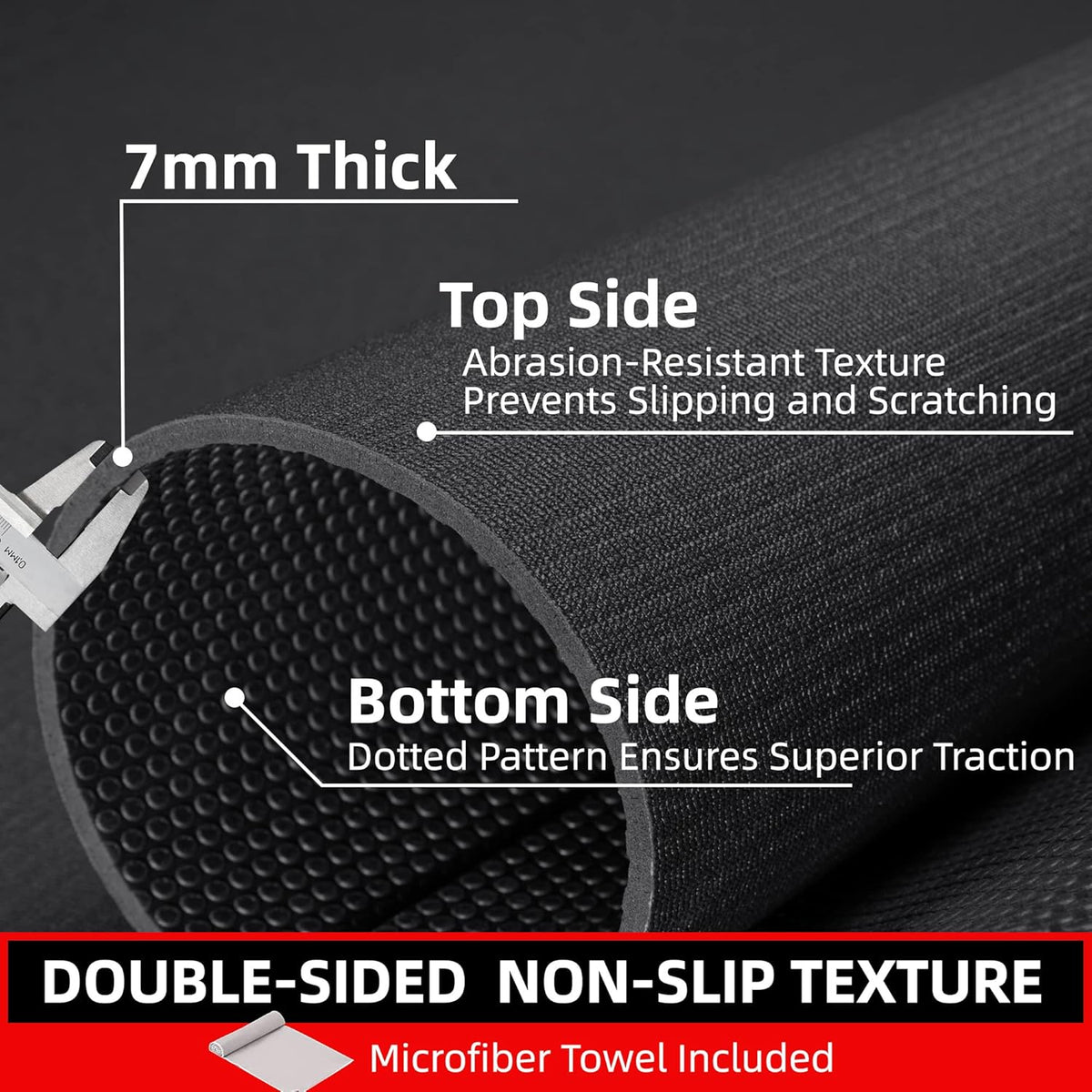 Large Exercise Mat for Home Workout,12‘x6’/10'x6'/9'x6'/8'x6'/7'x5'/6'x4' (7mm) Extra Thick Workout