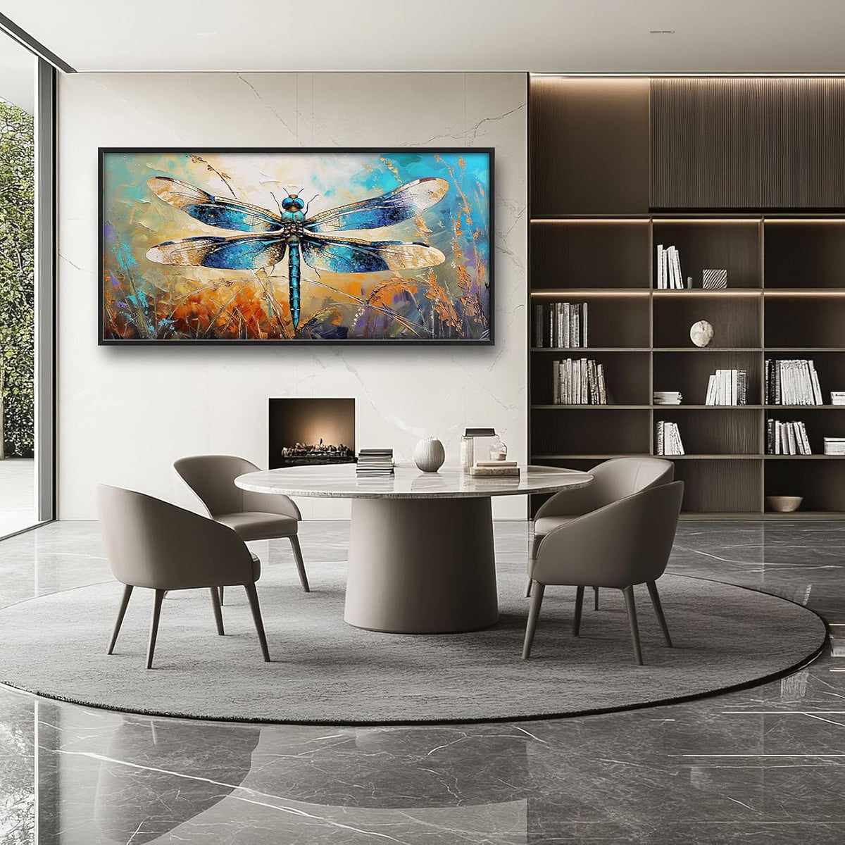 Quorin Dragonfly Large Wall Art Abstract Dragonfly Pictures Wall Decor Colorful Canvas Print