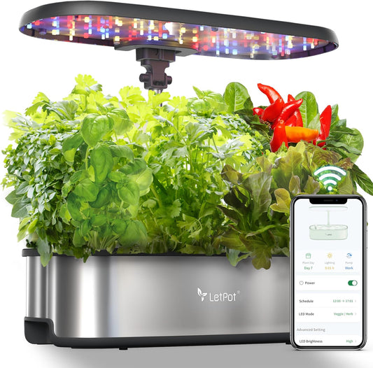LetPot LPH-SE Hydroponics Growing System, 12 Pods Smart Herb Garden Kit Indoor, Indoor Garden, APP