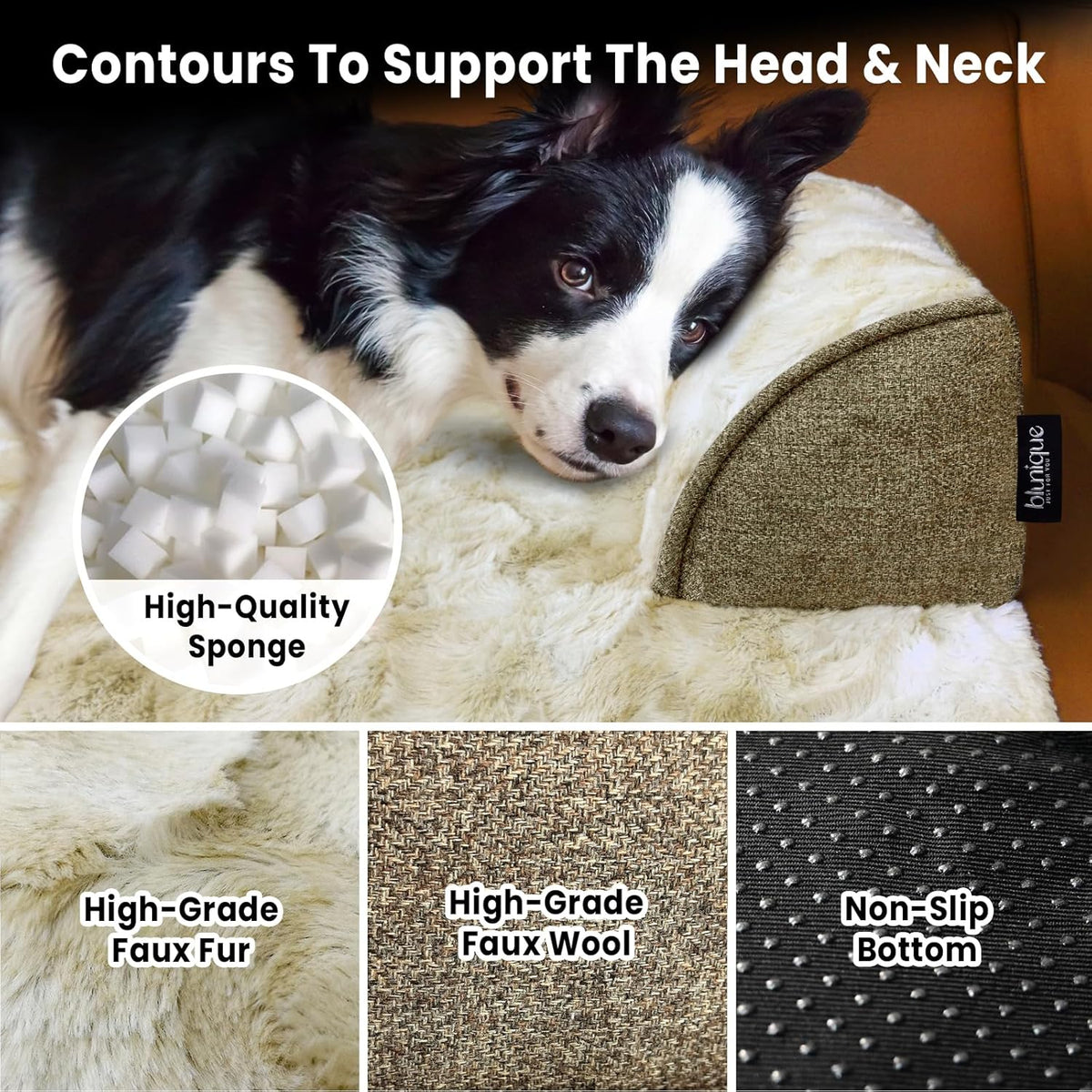 Calming Extra Large Dog Couch Bed, 45 x 37 inch Waterproof Removable Pet Mat Couch Cover for
