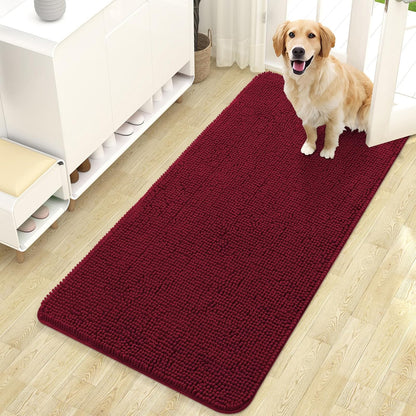 OLANLY Dog Door Mat for Muddy Paws 47x24, Absorbs Moisture and Dirt, Absorbent Non-Slip Washable