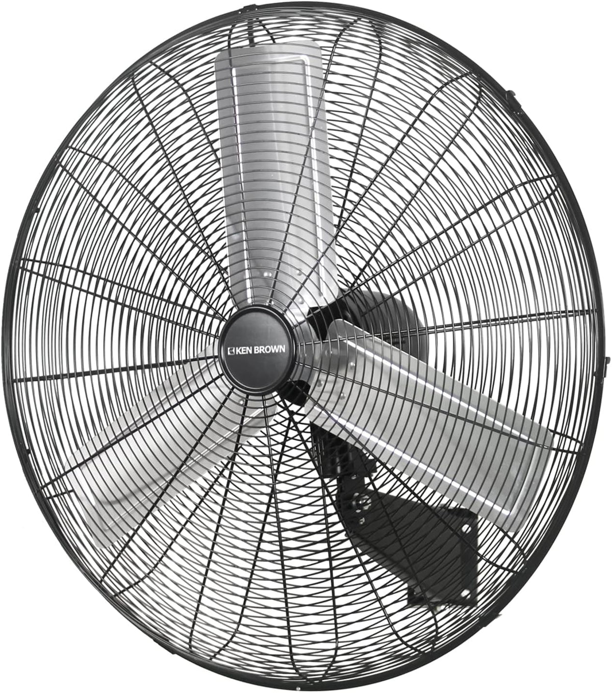 KEN BROWN 30 Inch Industrial Oscillating Wall Mount Fan - 7497 CFM High Velocity, Heavy Duty Metal