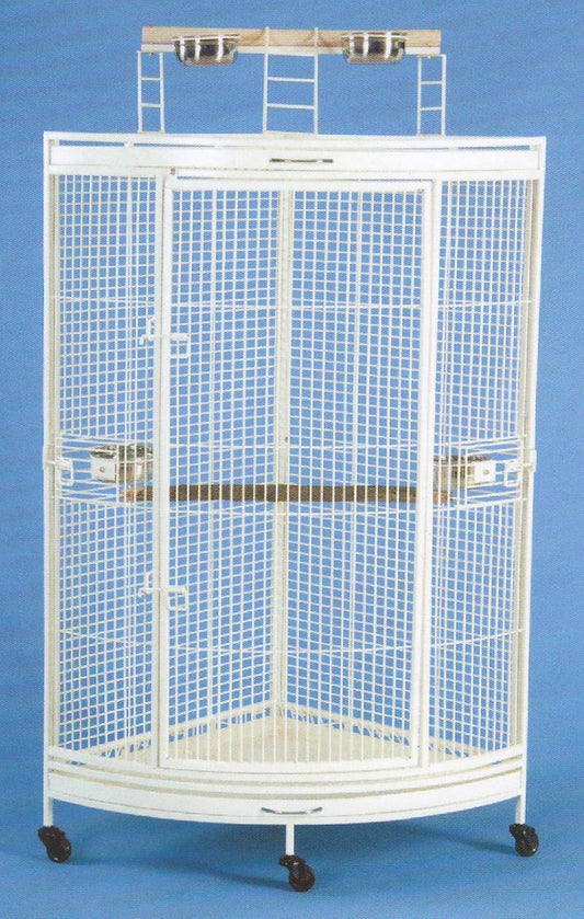 New Corner Open Playtop Parrot Bird Cage - 36” X 25” X 61”H - 4 Colors Available (Black Vein) 3