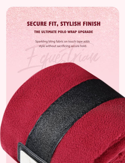 Harrison Howard Horse Polo Wraps Upgrade with Bling Leg Wraps for Horses 4-Pack Fleece Leg Wraps