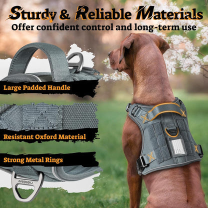 rabbitgoo Dog Harness Small Sized No Pull, Tactical Service Pet Vest with Molle and Control Handle