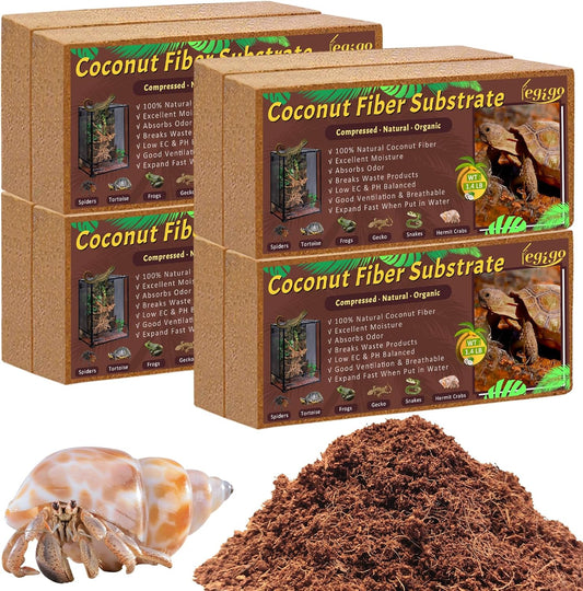 Legigo 8 Pack Compressed Coconut Fiber Substrate - 100% Organic Coconut Fiber Brick Bedding for