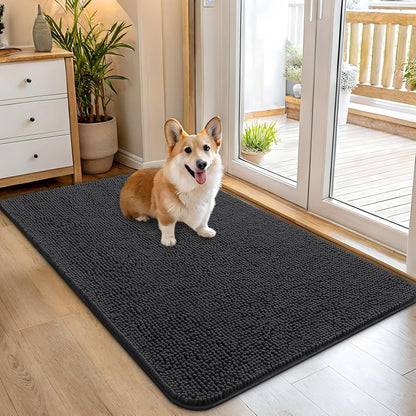 OLANLY Dog Door Mat for Muddy Paws 45x27, Absorbs Moisture and Dirt, Absorbent Non-Slip Washable