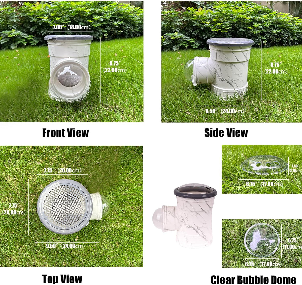 Hamster Carrier Cage, Marble Print Anti-bite and Chewproof Design, Table Chinchillas Cage for Small