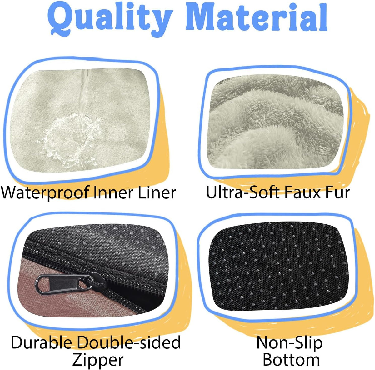 Orthopedic Foam Large Dog Bed XLarge Dog Beds with Removable Washable Cover Pet Bed with Bolster
