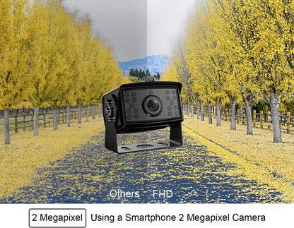 Fookoo ??7" HD 1080P Wired Backup Camera System, 7-inch Dual Split Screen Monitor W/Recording IP69