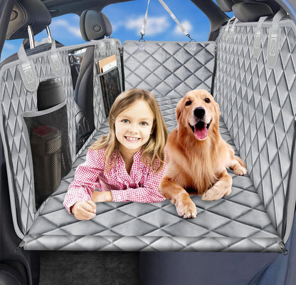 URPOWER Back Seat Extender for Dogs - Hard Bottom Dog Car Seat Cover Holds 400 lbs, Waterproof Dog
