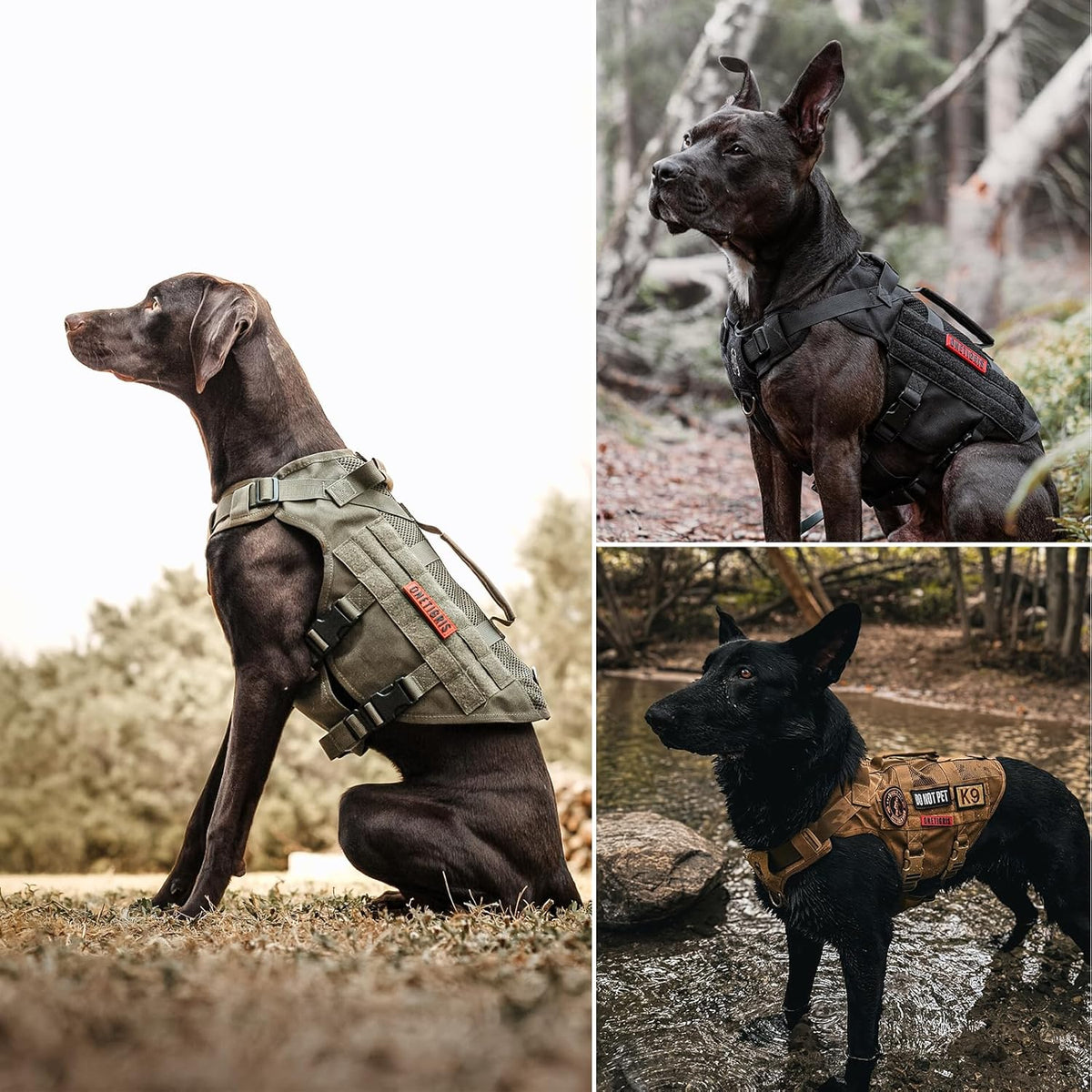 OneTigris Tactical Dog Harness for Small Dogs, No Pull Small Dog Vest Harness Breathable Military