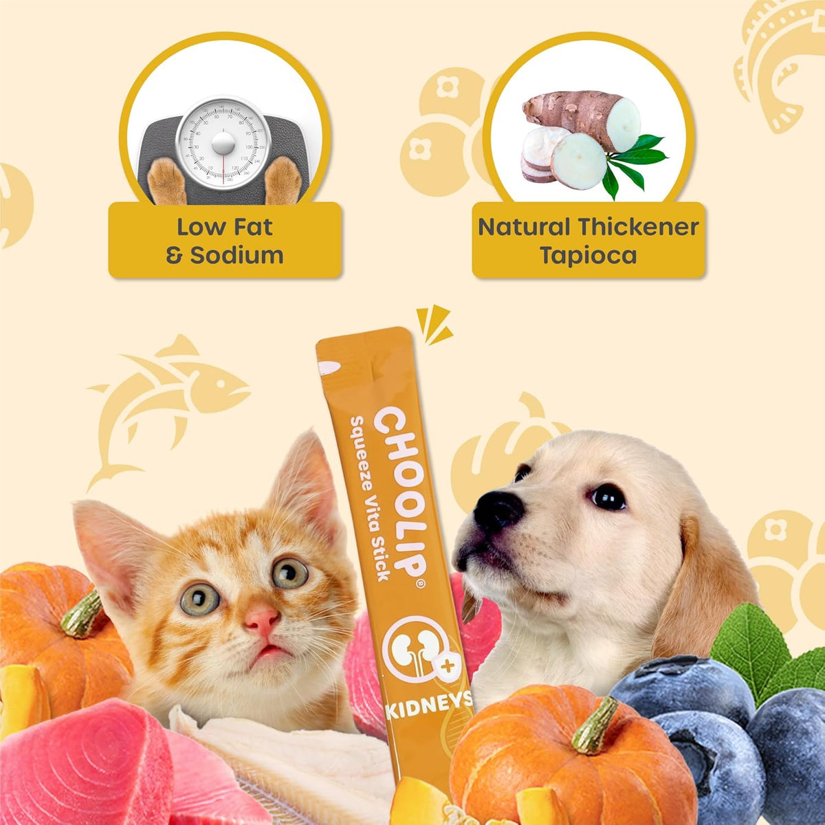 Grab & Go Squeeze Vita Stick Lickable Treats for Dogs & Cats. 49 Kidney Support Sticks with