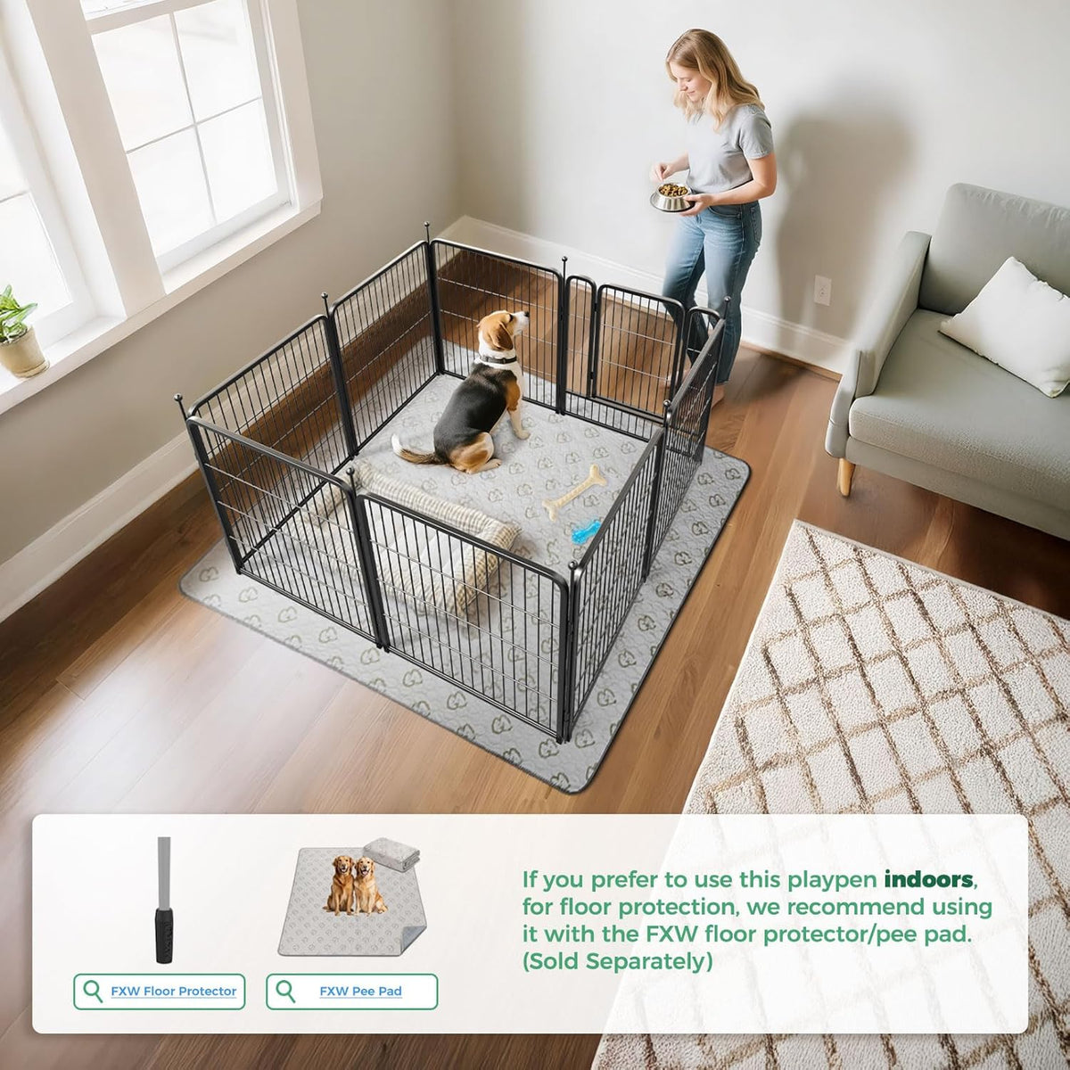FXW Rollick Unleashed Dog Playpen for Indoor, Yard, RV Camping, 32 inch 8 Panels for Small and