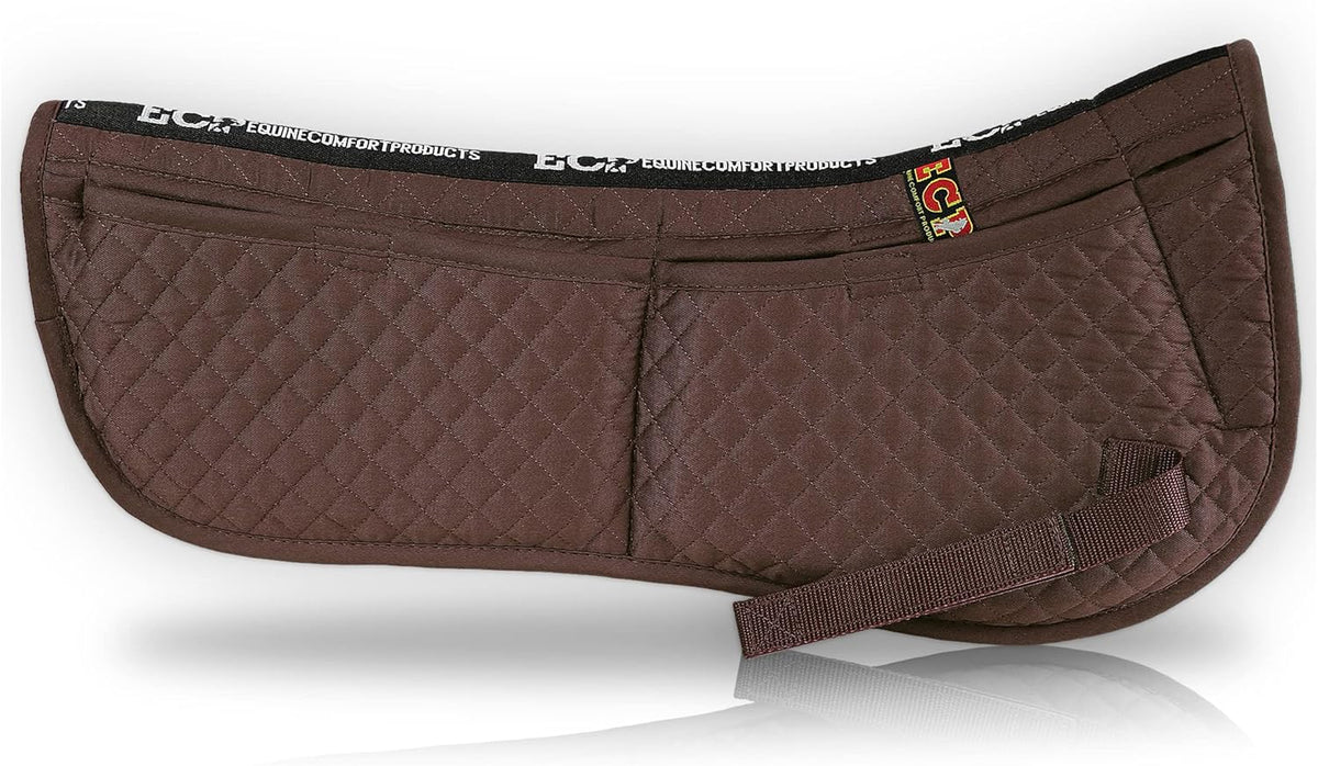 ECP Equine Comfort Products Adjustable Shock Absorbing Memory Foam Half Saddle Pad, Injury