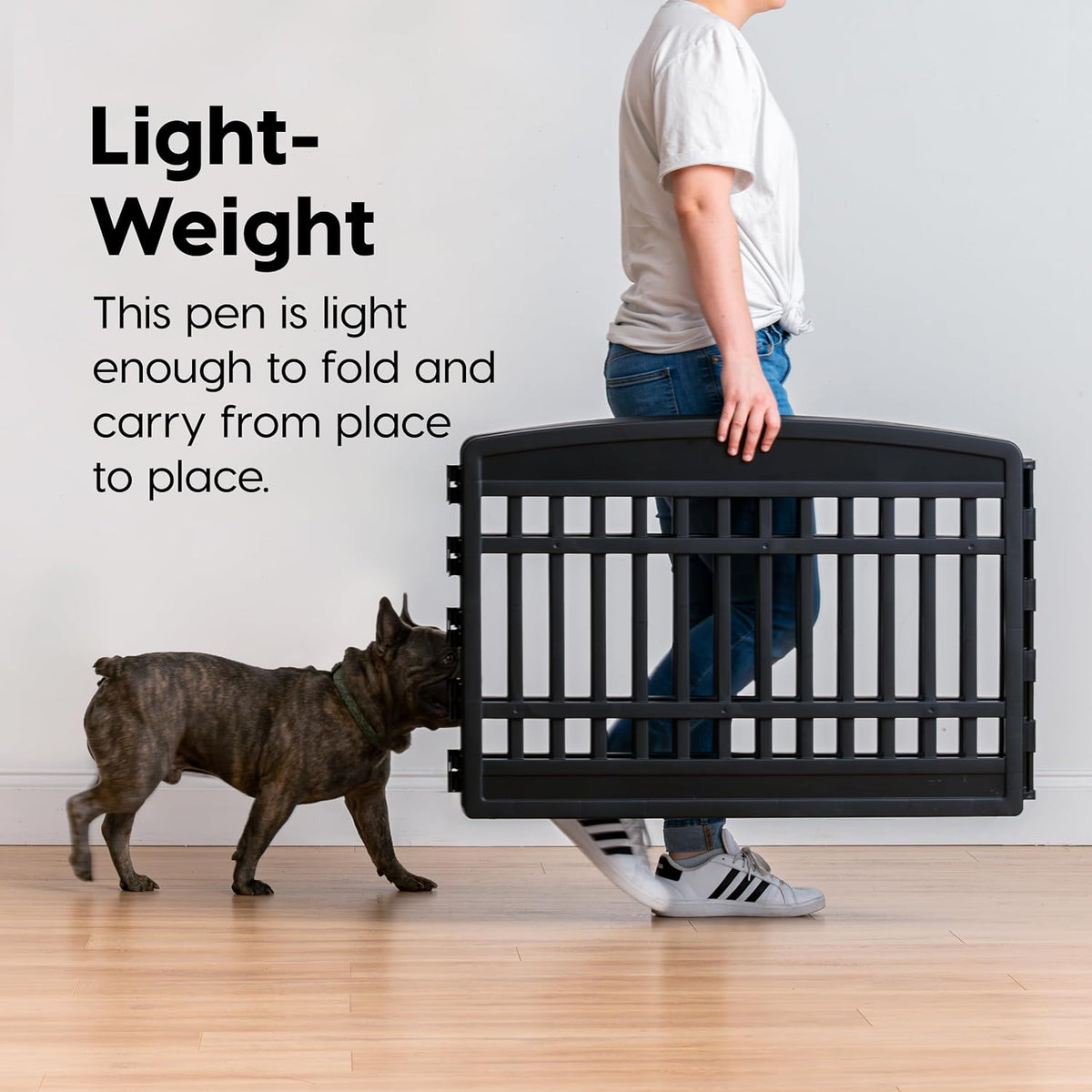 IRIS USA 24" 4-Panel Puppy Playpen, 35 x 35 x 24, Dog Playpen, Dog Play Pen Indoors, Pet Fence