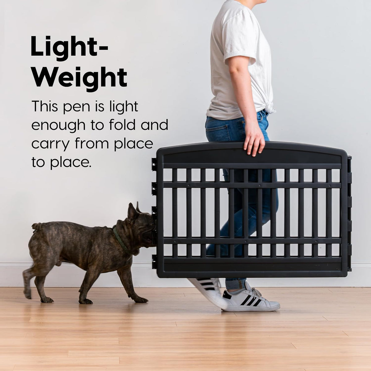 IRIS USA 24" 6-Panel Puppy Playpen, 61 x 61 x 24, Puppy Fence, Dog Playpen, Dog Play Pen Indoors