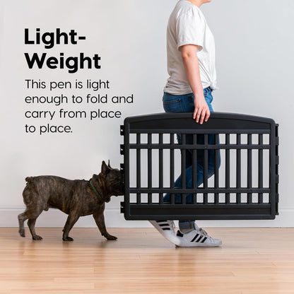 IRIS USA 24" 6-Panel Puppy Playpen, 61 x 61 x 24, Puppy Fence, Dog Playpen, Dog Play Pen Indoors