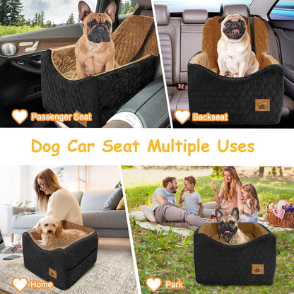 Dog Car Seat for Small/Medium Dogs, Memory Foam Dog Booster Seat, Travel Safety Per Car Seat with