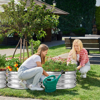 JERIA Raised Garden Bed,Galvanized Raised 2 PCS 2×2×1ft Planter Boxes Outdoor with Easy Assembly