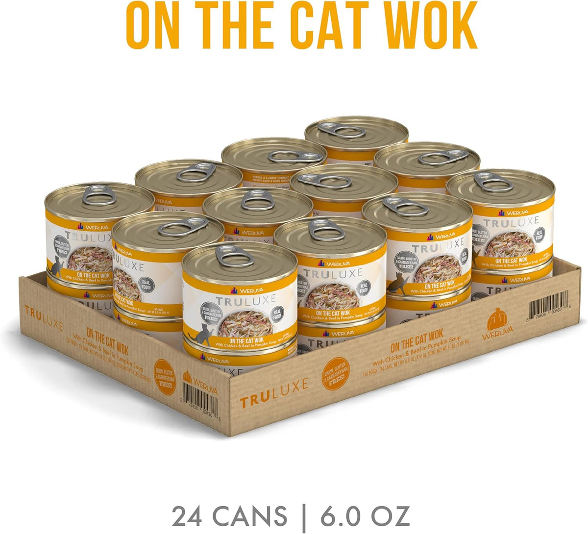 Weruva TruLuxe Cat Food, On The Cat Wok with Chicken Breast & Beef in Pumpkin Soup, 6oz Can (Pack