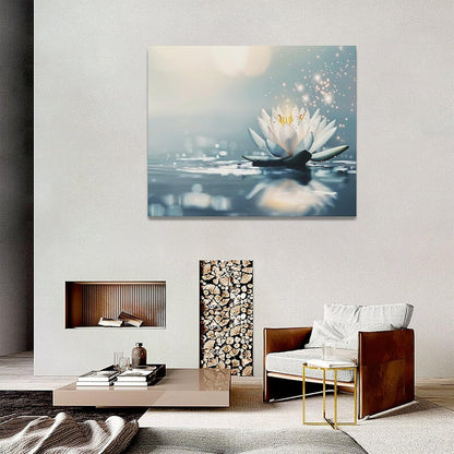 Bathroom Lotus Wall Art Floral Pictures Zen Meditation Wall Decor Yoga Spa Spiritual Canvas Print