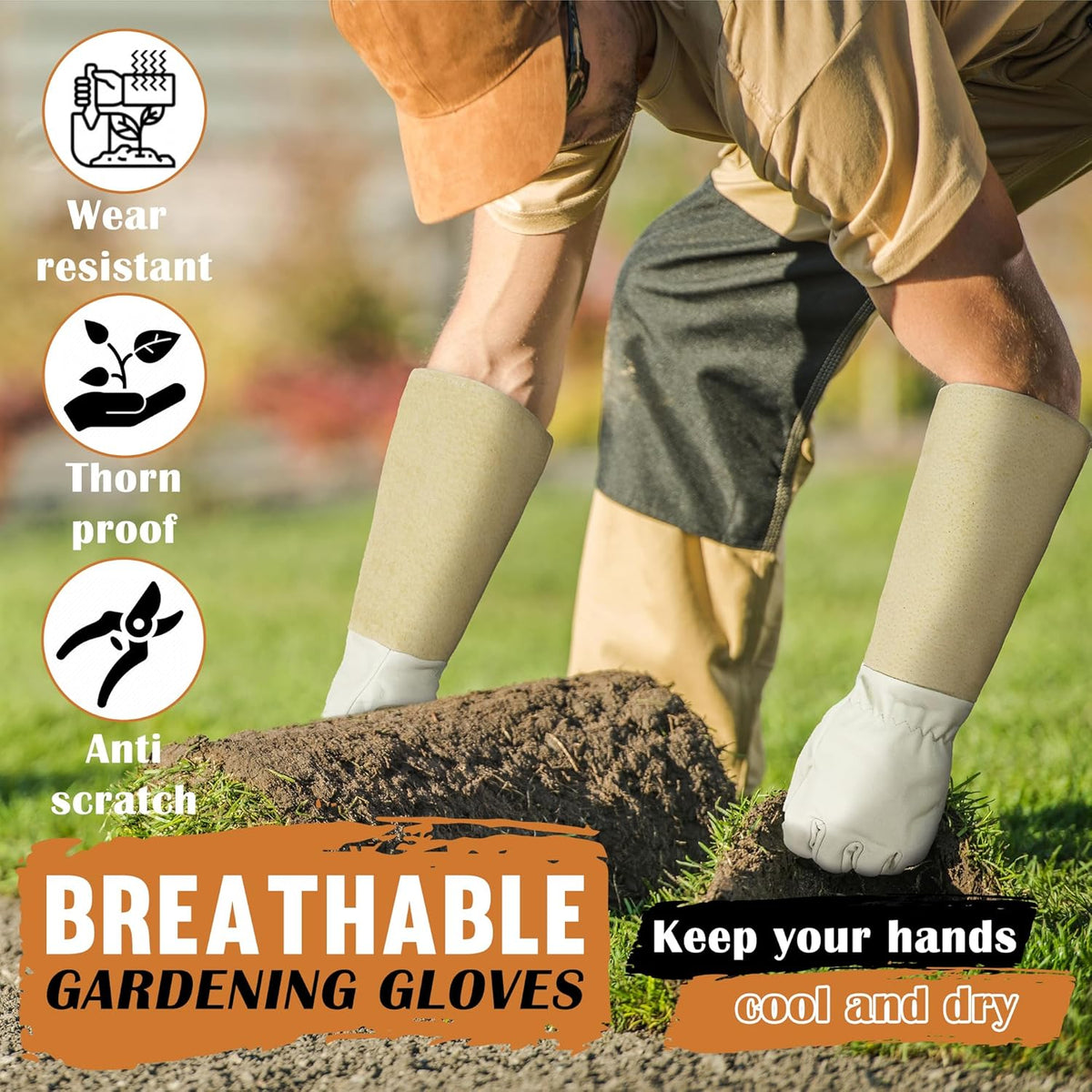 HANDLANDY Rose Pruning Gloves for Men & Women, Long Thorn Proof Gardening Gloves, Breathable