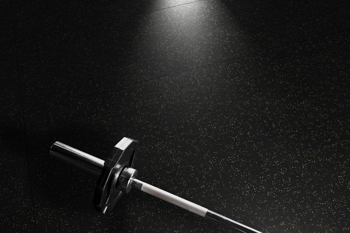 Genaflex Rubber Gym Floor Mat - 8mm Thick - Heavy Duty Commercial Protective Gym Flooring Roll (10%