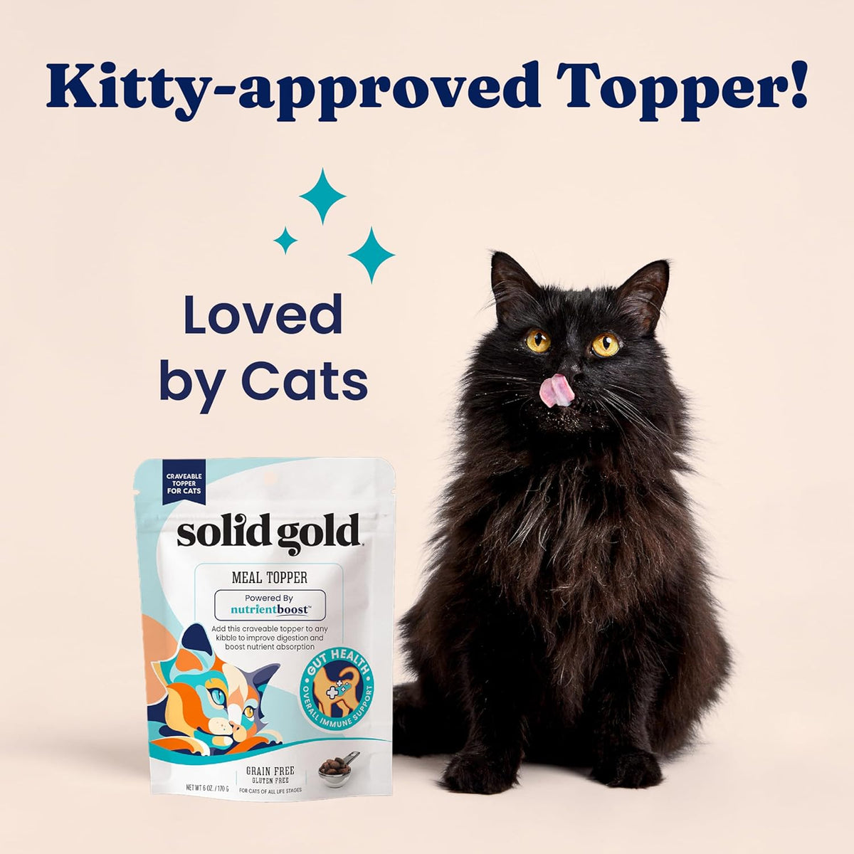Solid Gold NutrientBoost™ Cat Food Toppers for Cats - High Protein Meal Topper & Crunchy Cat Treats