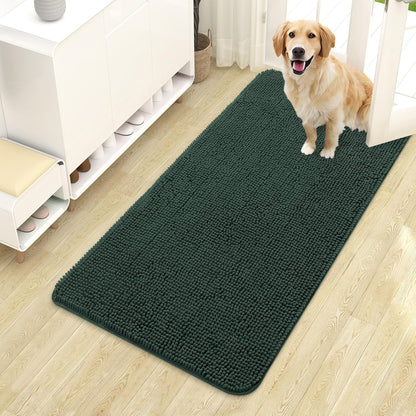 OLANLY Dog Door Mat for Muddy Paws 44x24, Absorbs Moisture and Dirt, Absorbent Non-Slip Washable