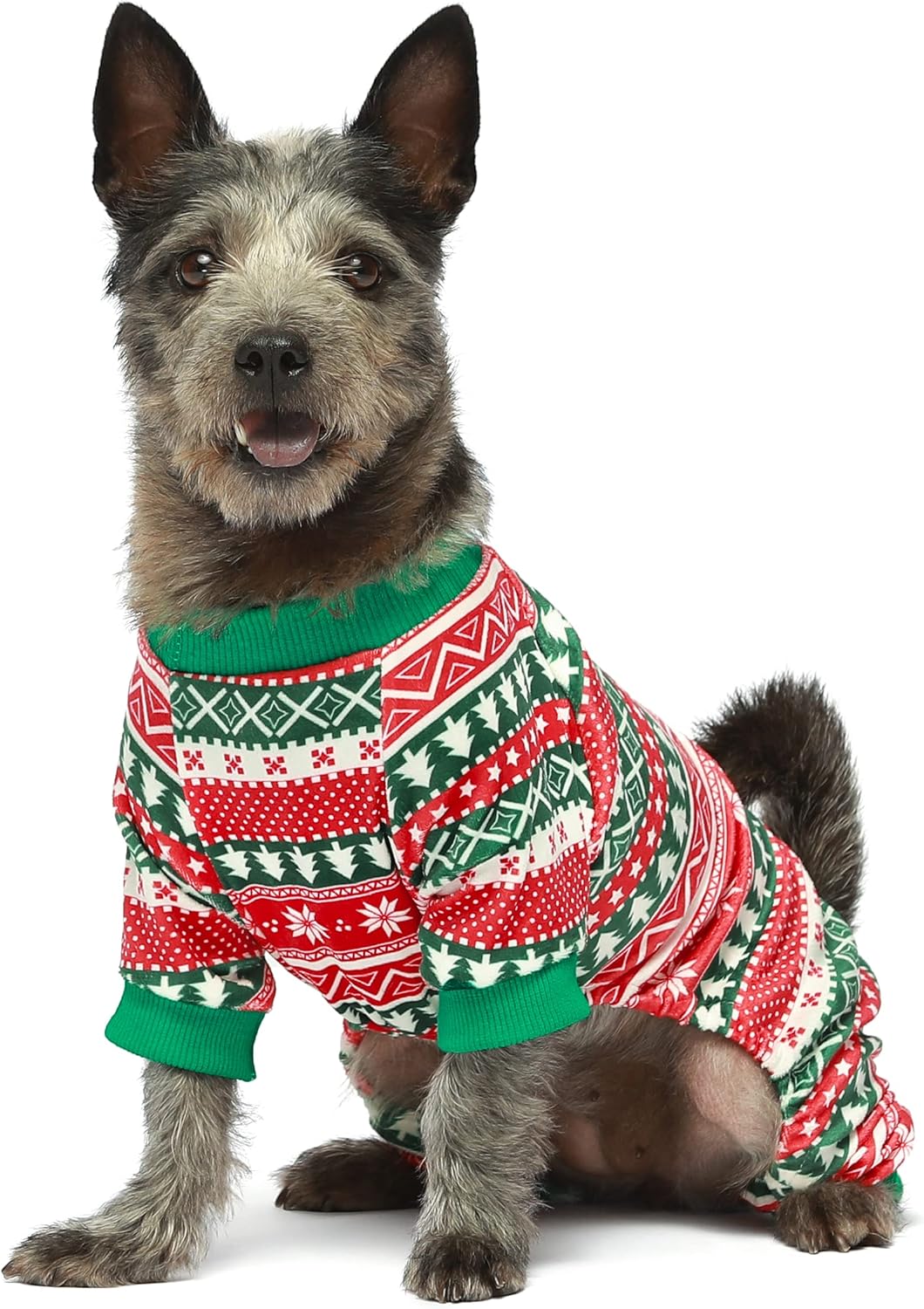 Fitwarm Dog Christmas Outfit, Holiday Pet Clothes for Small Dogs Boy Girl, Festive Pajamas with