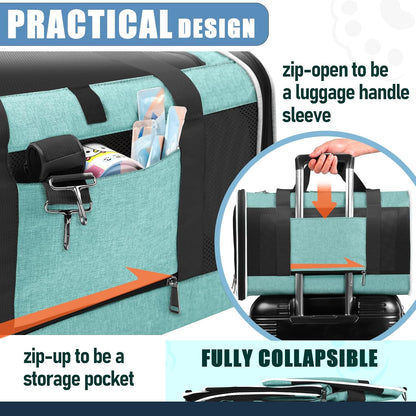 Soft Cat Carrier Large Cat 20 lbs/Kitty Cat Travel Crate for Pet Top Load/Small Dog Sturdy