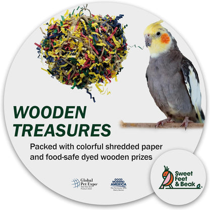 Super Shredder Ball - Bird Cage Accessories to Keep Your Bird Busy Foraging for Hidden Treasures