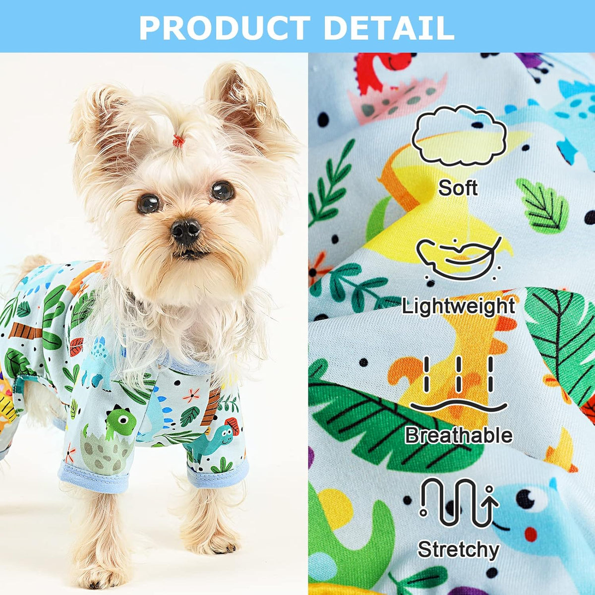 Dog Pajamas Pjs Spring Summer Dog Clothes for Small Dogs Girl - Boy - Medium Size Dogs, Soft