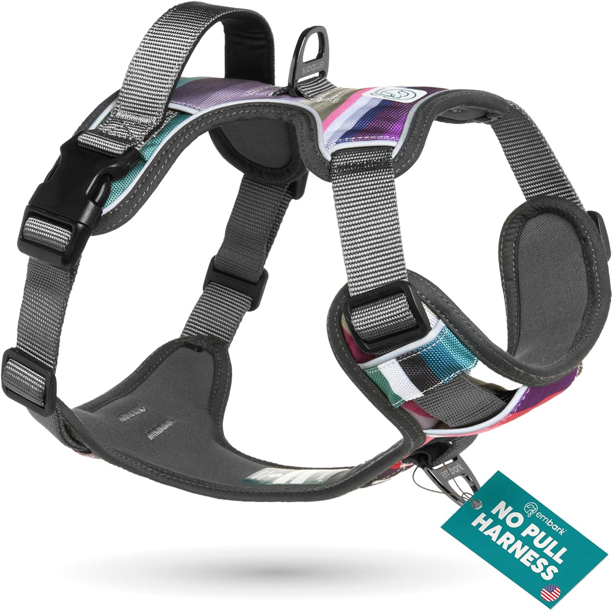 Embark Adventure Dog Harness, Reflective Trim No Pull Harness for Medium Sized Dog - Military Grade