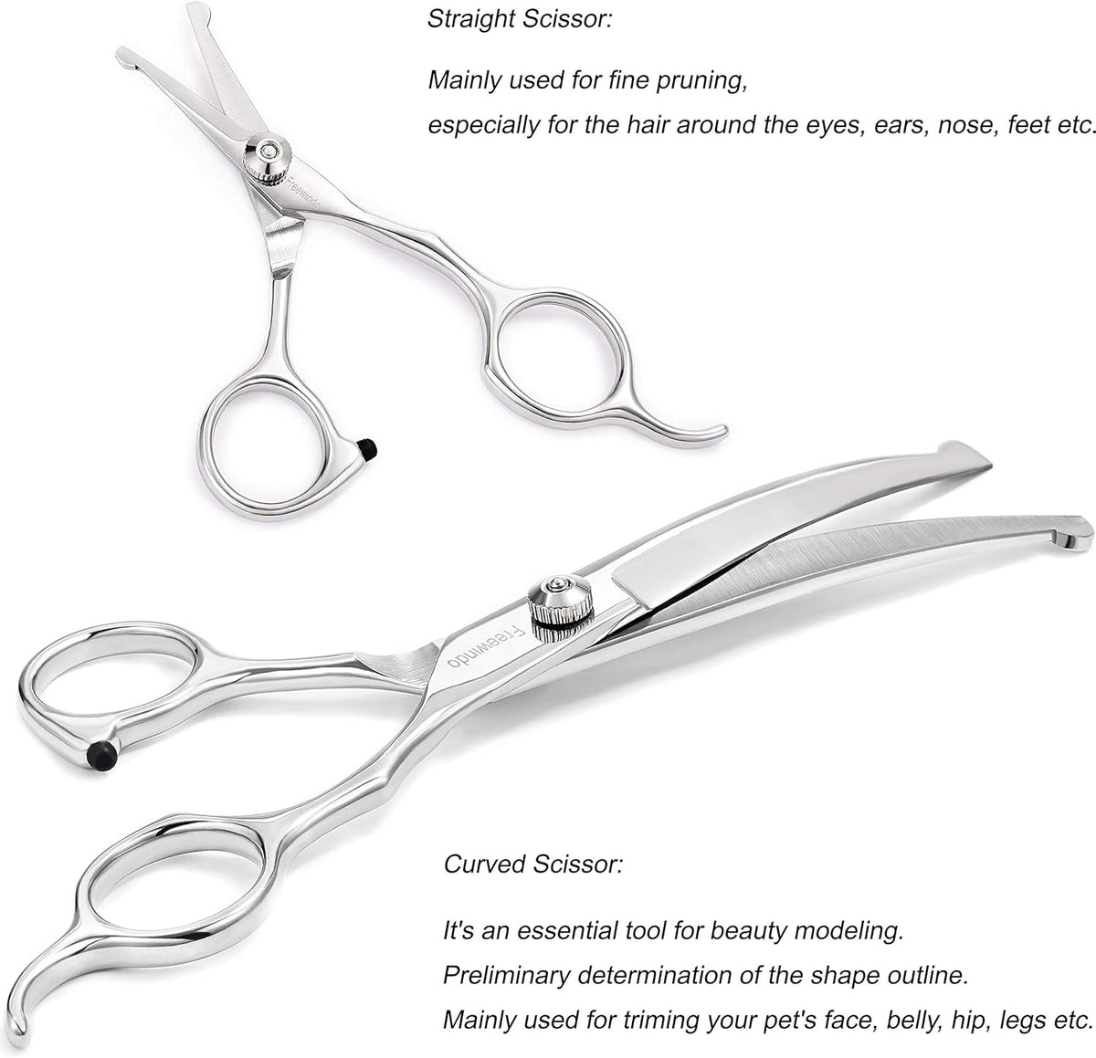 Dog Grooming Scissors Kit, Safety Round Tip, Heavy Duty Stainless Steel Dog Scissors and Nail