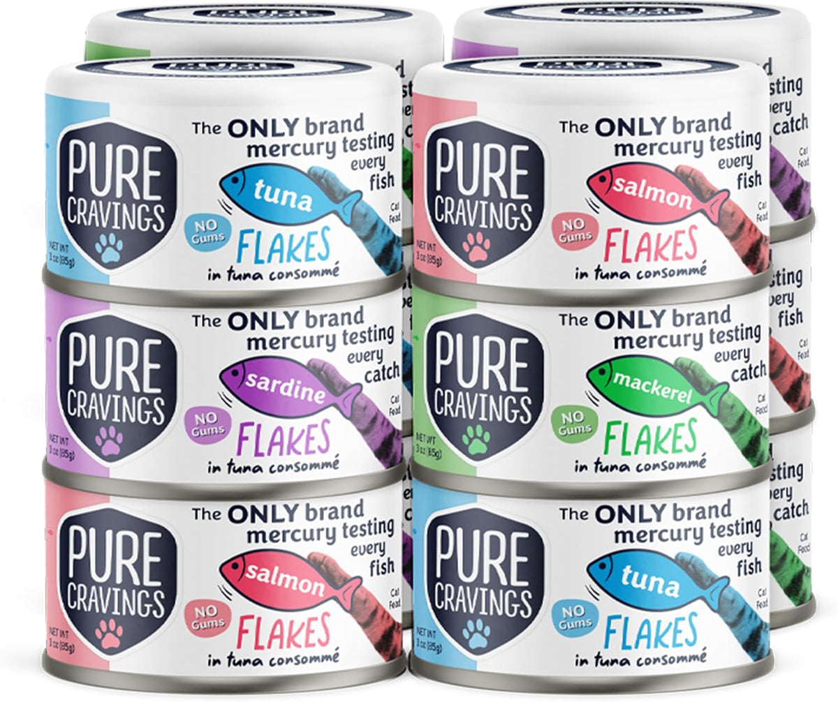 Flakes in Tuna Consommé, Canned Wet Cat Food Soup, 100% Mercury-Tested, Moist Can Fish, Grain-Free