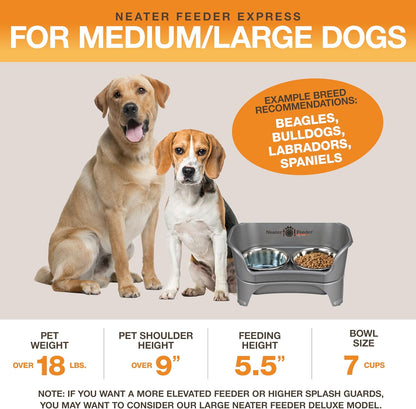 Neater Feeder Express Mess Proof Dog Bowls Elevated for Medium to Large Sized Breed, No Spill