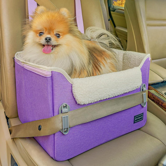 PETSFIT Small Dog Car Seat, Patent Safe Buckles Dog Booster Car Seat, Dogs Carseat with Safety