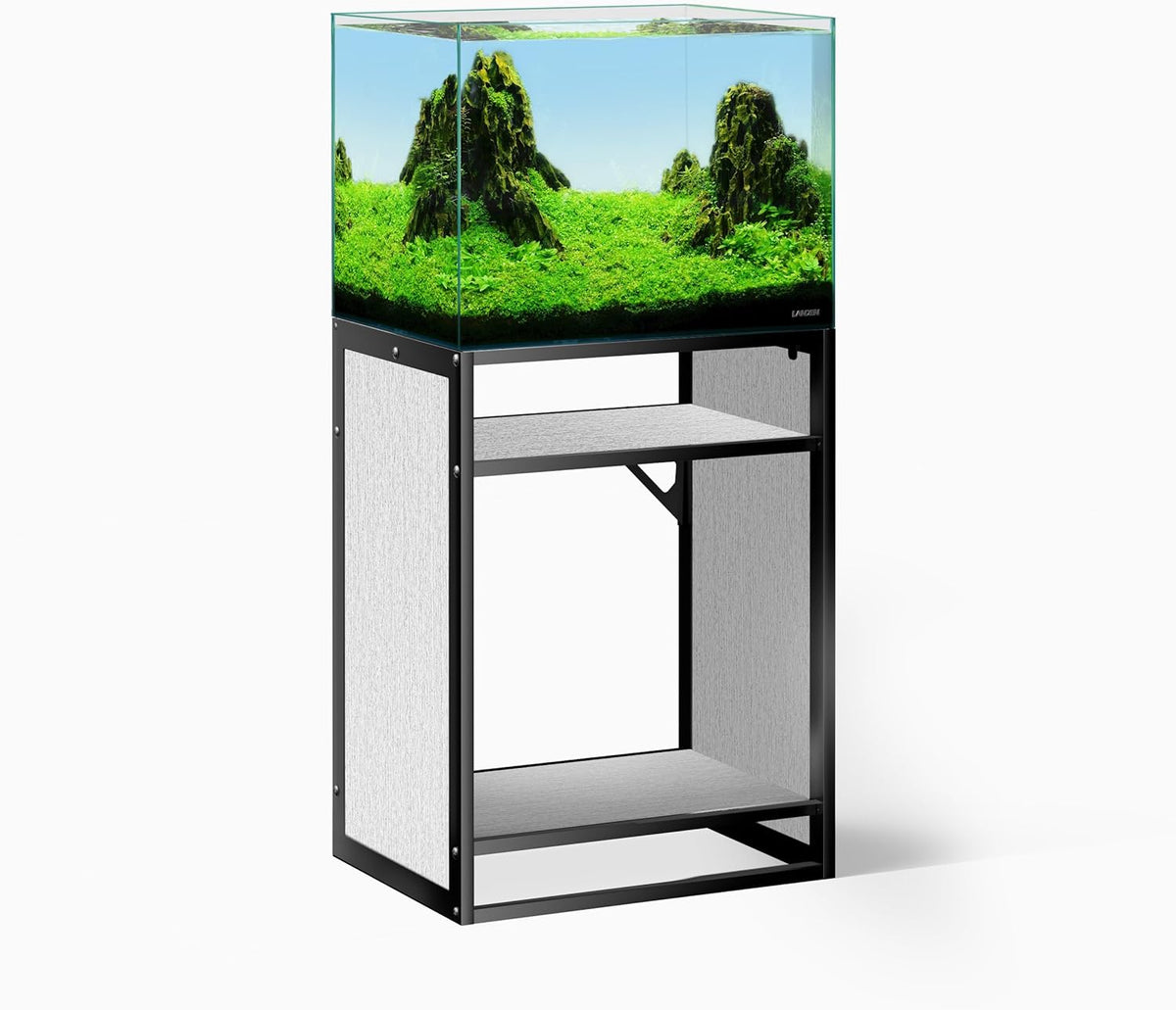 LANDEN Gray Metal Frame Stand, Three-Shelf for Fish Tanks up to 30 Gal, CLX60-60X45X80cm