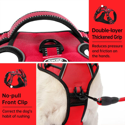 IVY&LANE No Pull Dog Harness for Large Dogs, Dog Vest Harness with Leash, Safety Belt and Storage