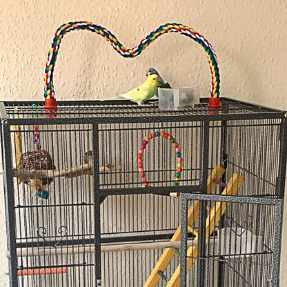 Bird Rope Perches for Parrots, Cockatiels, Parakeets, Budgie Cages Comfy Birds Colorful Rope Toy
