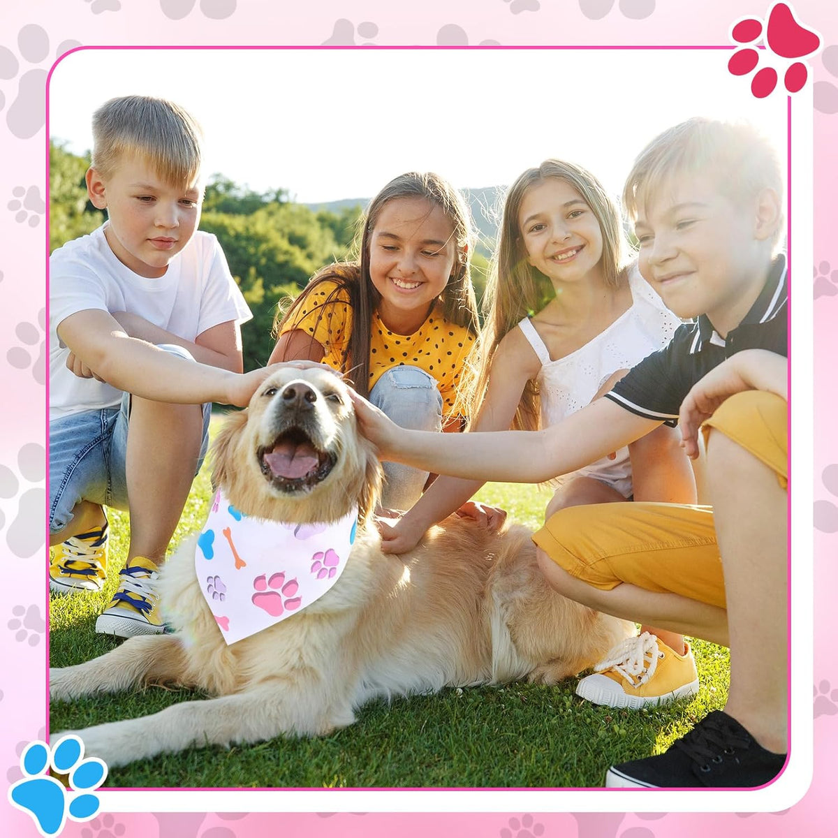 Abbylike 200 Pcs Halloween Paw Print Dog Bandanas Bulk Cute Footprint Bandanas for Dogs Triangle