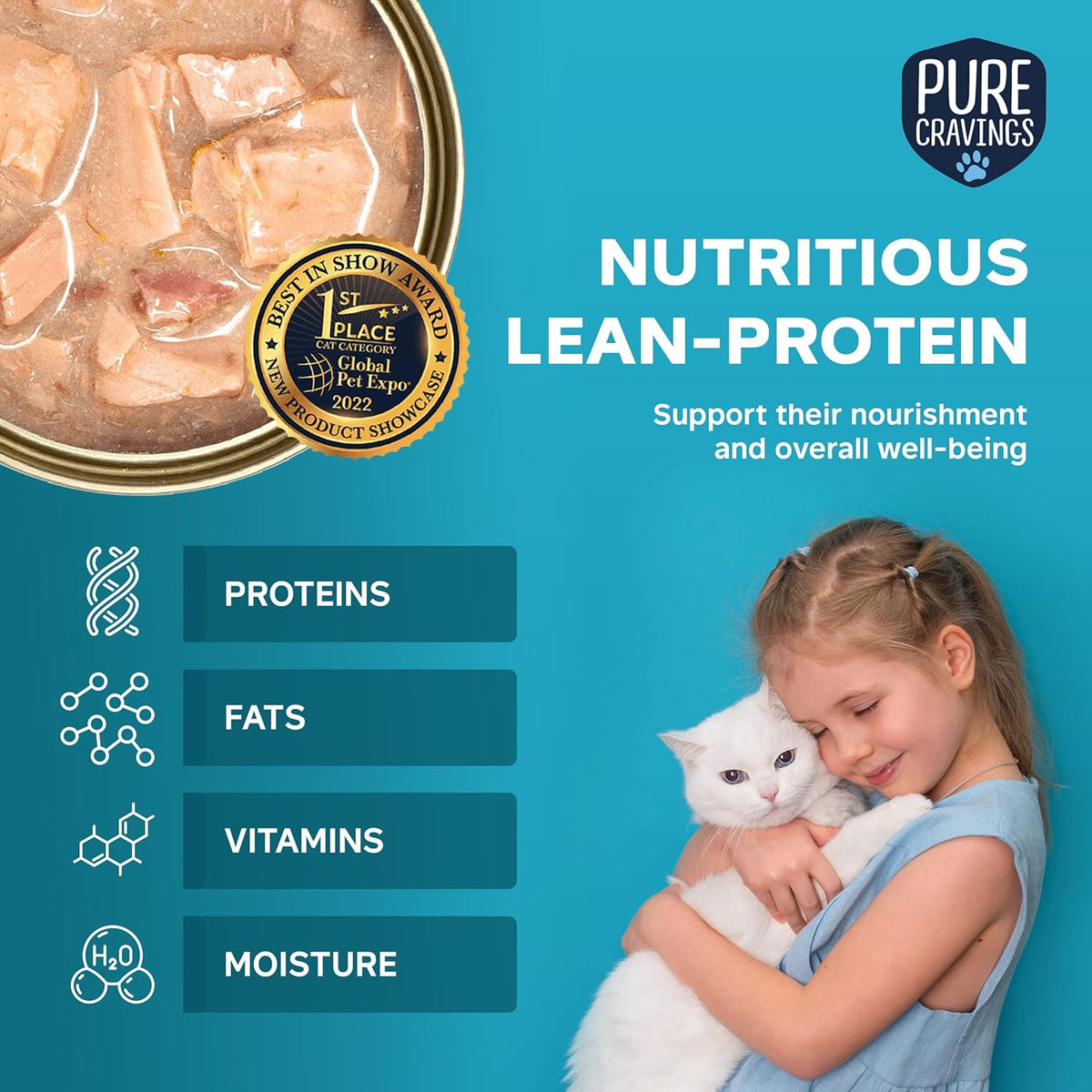Wet Cat Food Canned Salmon Cutlets in Gravy, 100% Mercury-Tested, Moist Can Fish for Cats