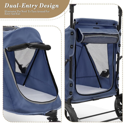 Athena Collection 3 Wheels Pet Stroller Fabric Dog Cart Dog Stroller for Large Dogs 55 Lbs Pet