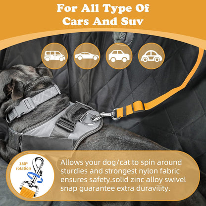 BWOGUE Pet Dog Cat Seat Belts, Car Headrest Restraint Adjustable Safety Leads Vehicle Seatbelt