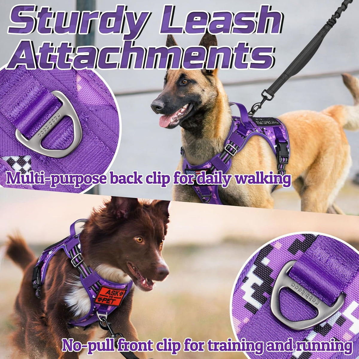 rabbitgoo Tactical Dog Harness for Small Dogs, No Pull Military Service Vest with Handle & Molle