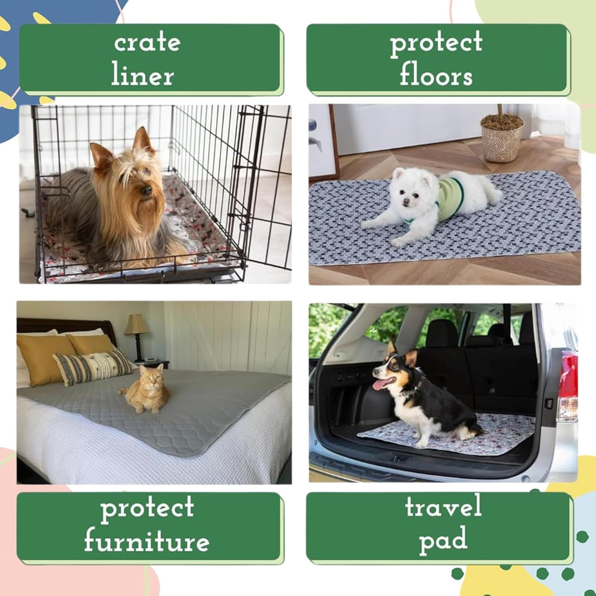 Caldwell's Pet Supply Co. 30x36 Potty Pads, Washable Pee Pads for Dogs, Reusable Pee Pad for Dogs