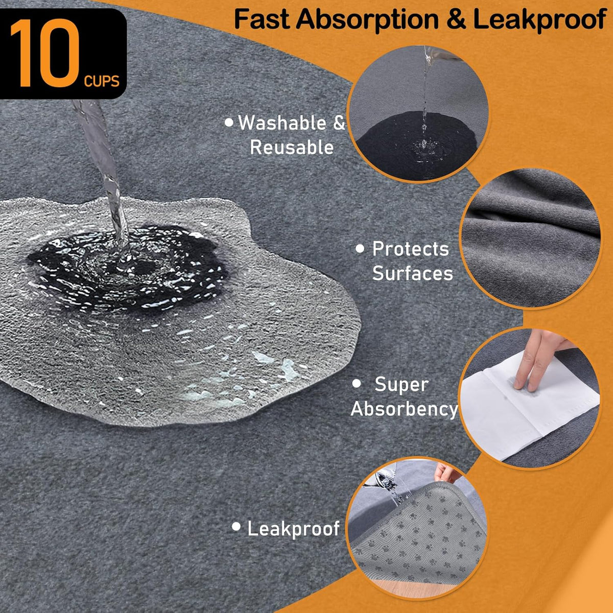 LOOBANI Washable Pee Pad for Dogs, 2 Packs Non-Slip Puppy Training Pads, Fast Absorbent Pet