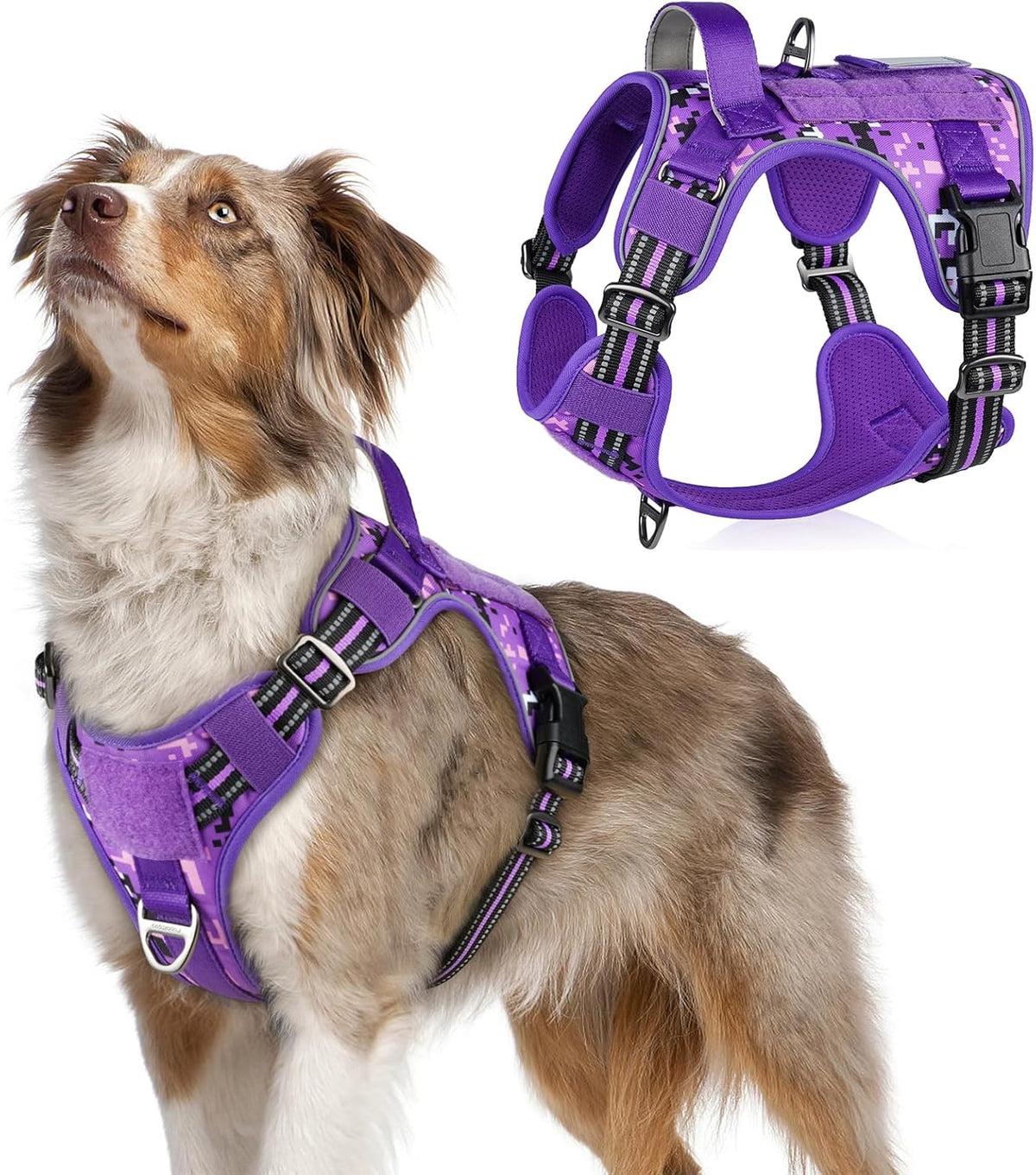 rabbitgoo Tactical Dog Harness Medium Sized Dog, No Pull Military Service Vest with Handle & Molle